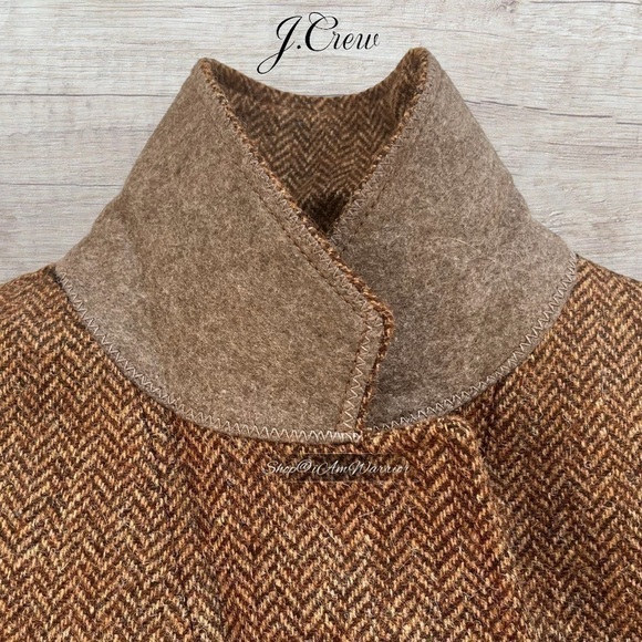 J.Crew hazelnut brown herringbone double breasted Moon English wool blazer - Picture 13 of 16